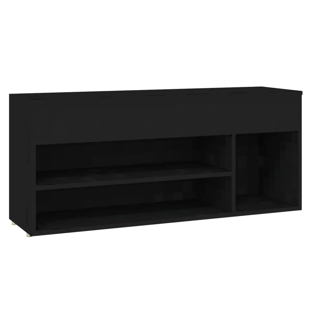 vidaXL Shoe Bench Black 105x30x45 cm Engineered Wood