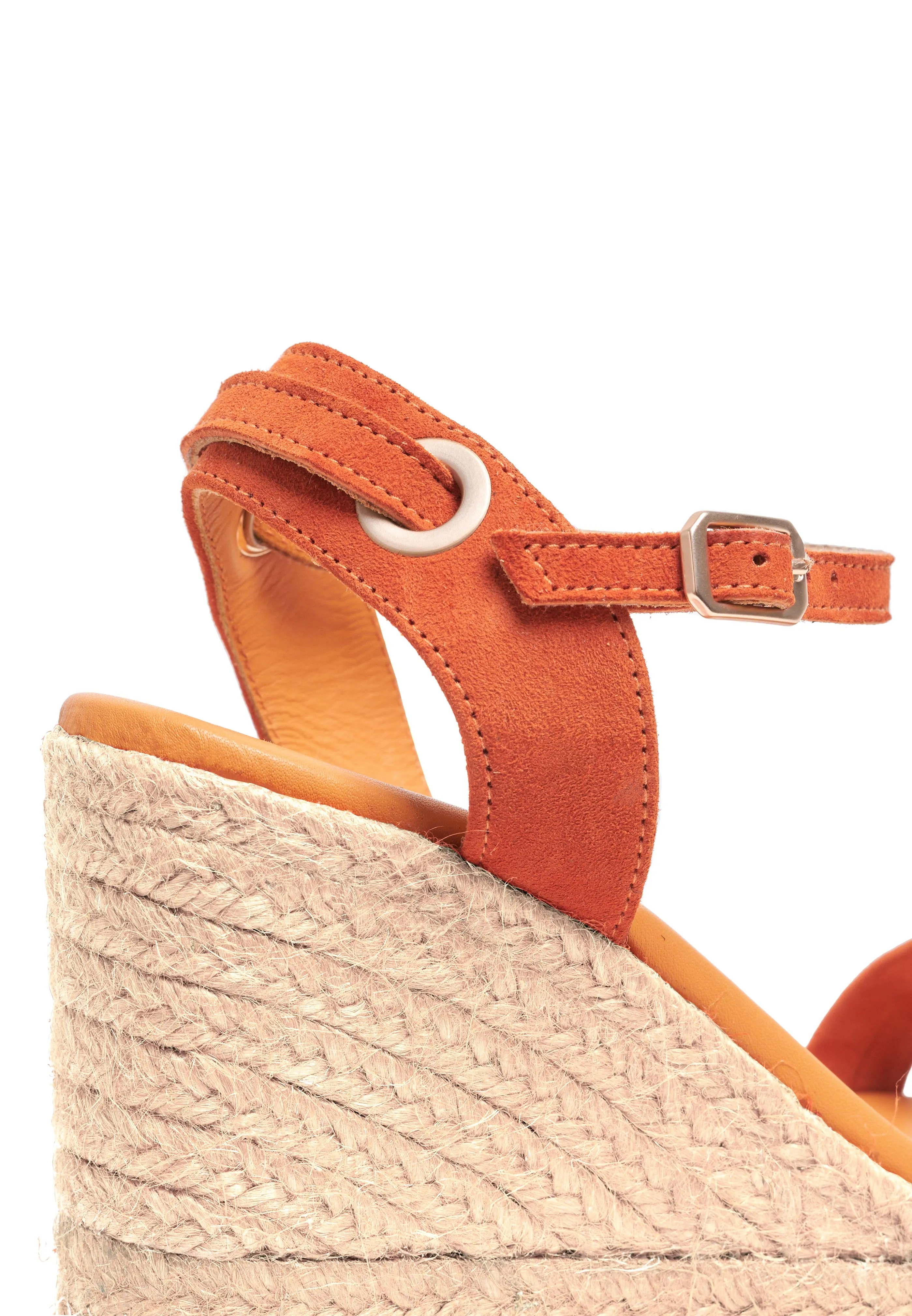 Wedge Sandals - Peach Suede