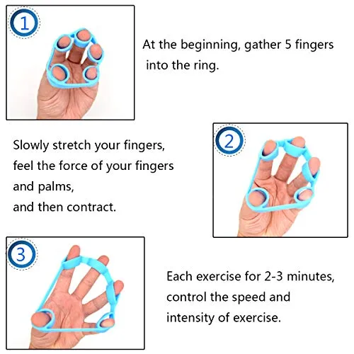 WFFIT Finger Exercise Finger Grip Finger Stretcher， Resistance Bands Hand Extensor Exerciser Elastic，Finger Grip Trainer for Relieve Joint Pain, Rehabilitation,Relaxation Grips Workout