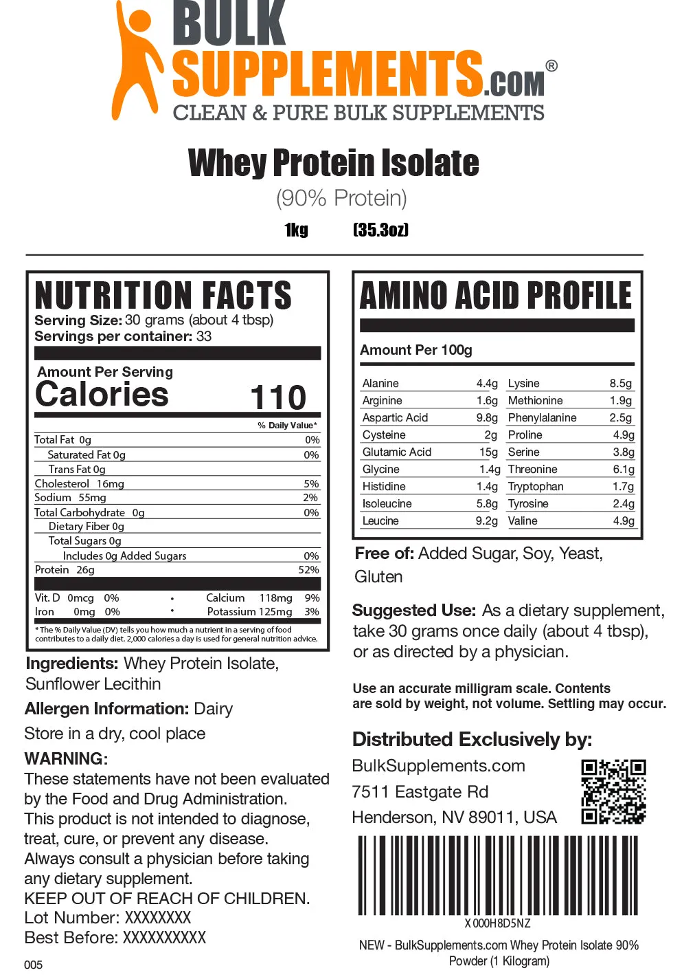 Whey Protein Isolate 90% Powder