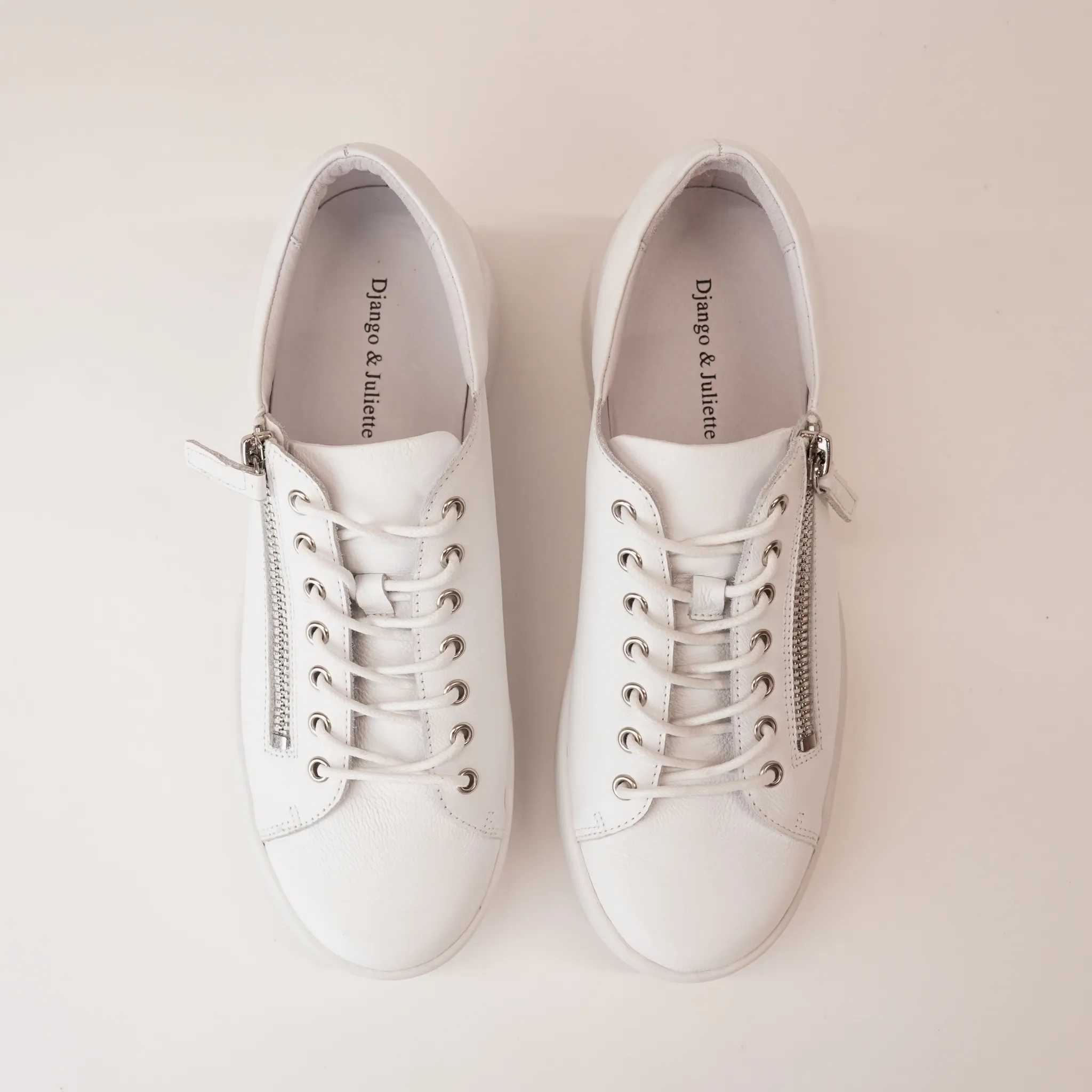 Wolfie White Leather Sneakers