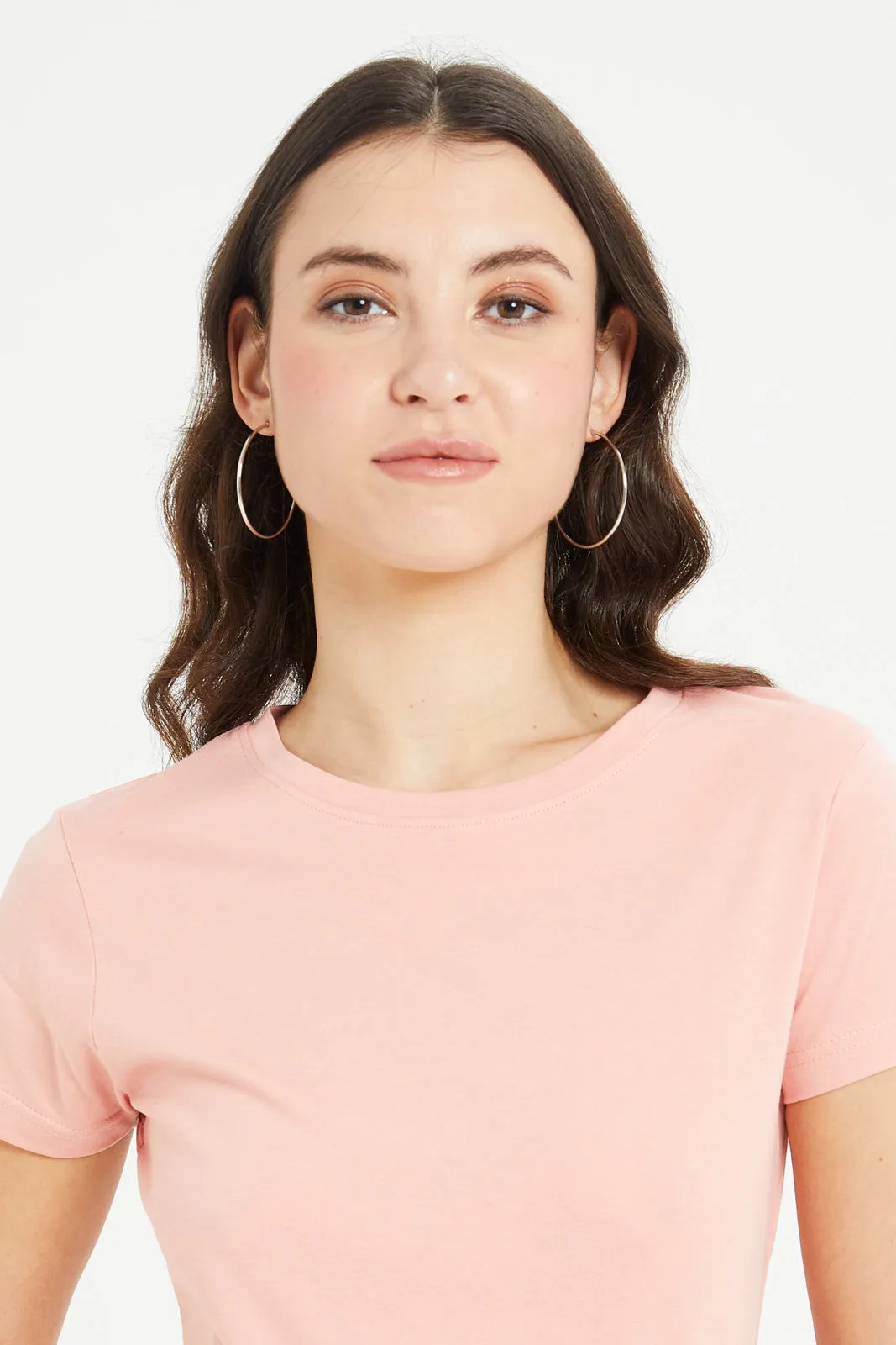 Women Coral Basic T-Shirt