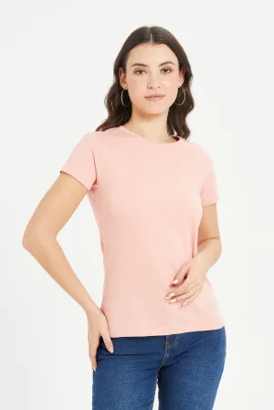 Women Coral Basic T-Shirt