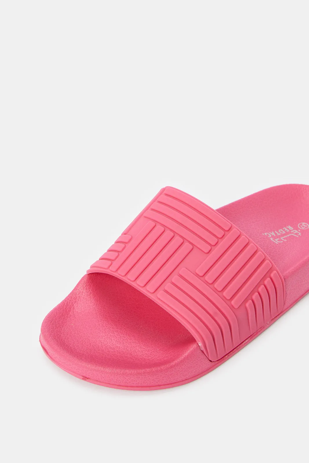 Women Pink Embossed Slide