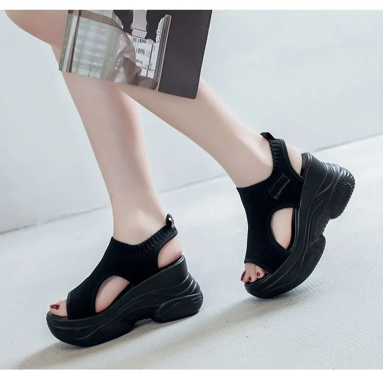 Women Wedge Heel Thick Soled Shoes W008