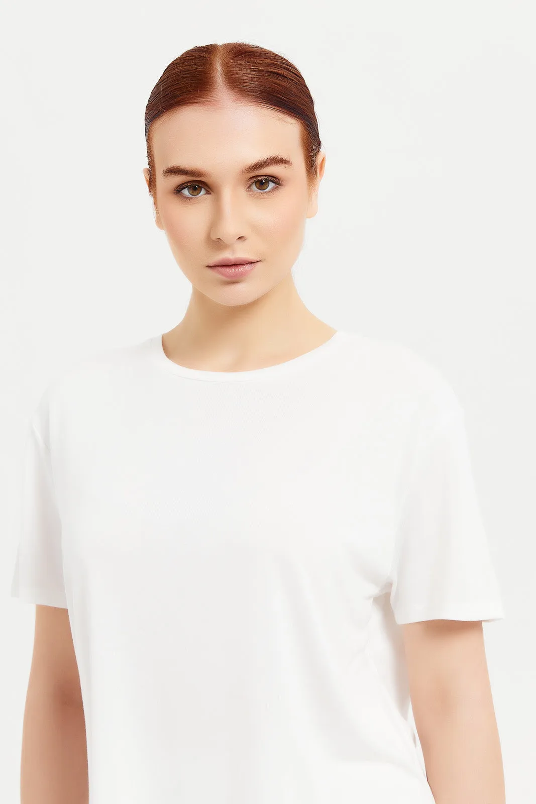 Women White Boxy T-Shirt