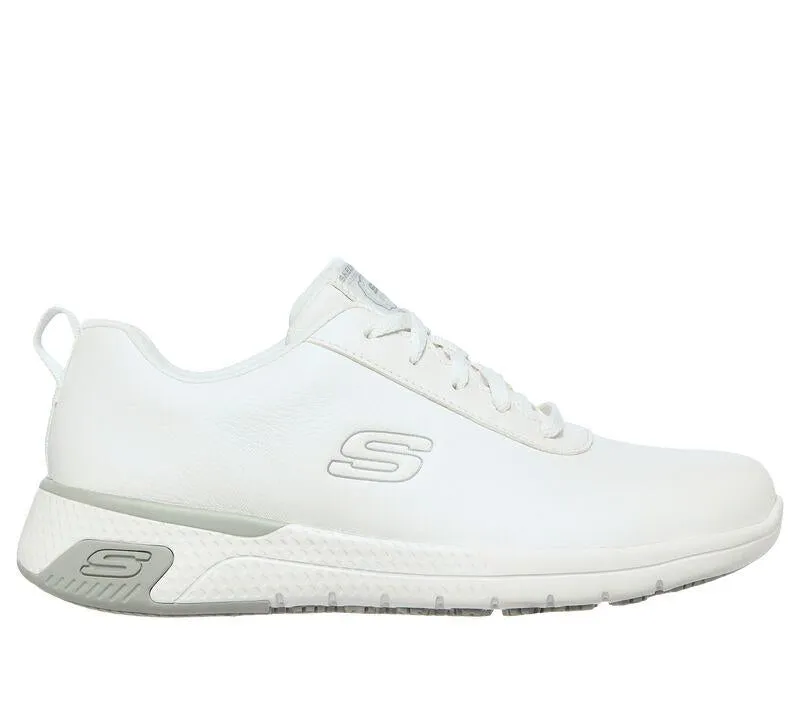 Women's Wide Fit Skechers 108010EC Marsing Gmina Slip Resistant Trainers - White