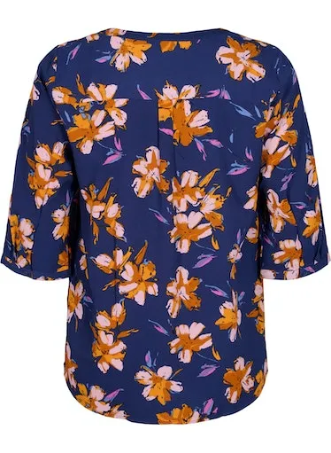 Zizzi Anni Blouse in Peacock Flower